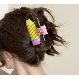 3 Pcs Pencil Claw Clips Cute Unique Hair Clips for Teacher Appreciation New